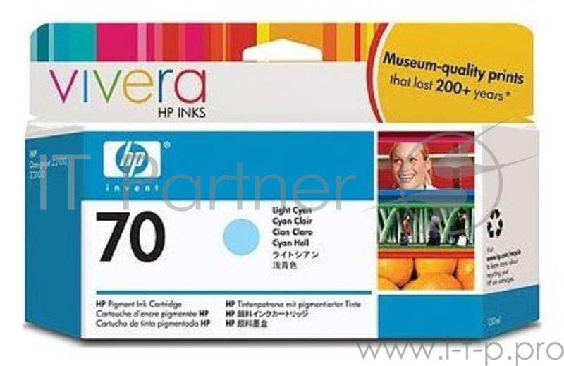 Картридж струйный HP №70 C9390A светло-голубой для HP DJ Z2100/Z3100 (130мл)
