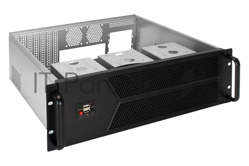 Серверный корпус ExeGate Pro 3U450-12 <RM 19, высота 3U, глубина 450, БП 1U-600ADS, 2*USB>