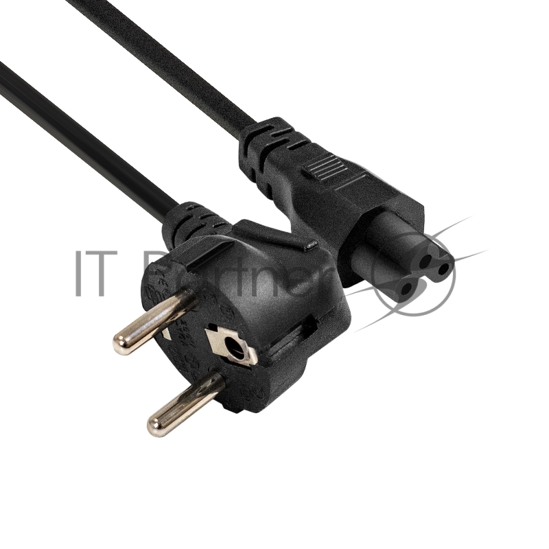 Кабель питания ноутбуков ExeGate Special PC5-0,5S (Евровилка Schuko->C5, 3*0.75mm2, CCA, черный, 0.5м)