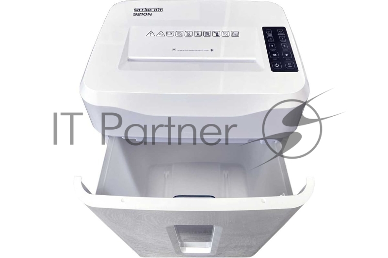 Шредер Office Kit S210N 3,9x38 белый (секр.P-4) фрагменты 16лист. 35лтр. скрепки скобы пл.карты CD