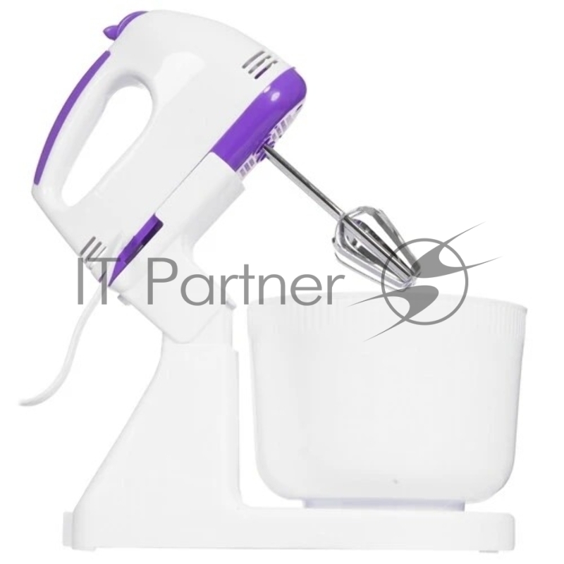 Миксер стационарный Kitfort КТ-3490 100Вт белый/фиолетовый