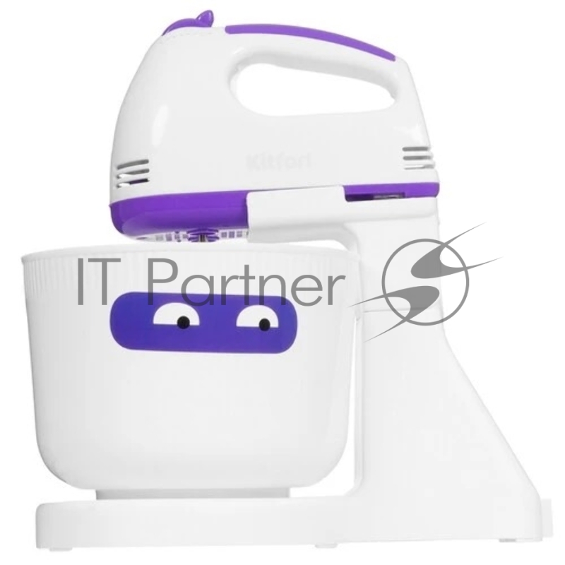 Миксер стационарный Kitfort КТ-3490 100Вт белый/фиолетовый