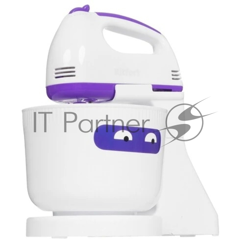 Миксер стационарный Kitfort КТ-3490 100Вт белый/фиолетовый