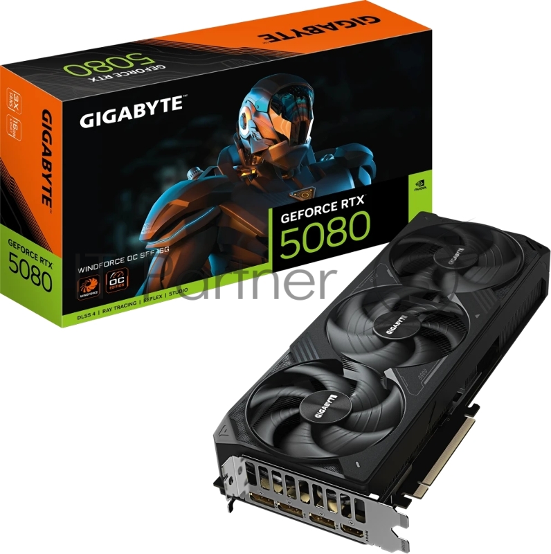 Видеокарта Gigabyte PCI-E 5.0 GV-N5080WF3OC-16GD 1.0 NVIDIA GeForce RTX 5080 16Gb 256bit GDDR7 2670/30000 HDMIx1 DPx3 HDCP Ret
