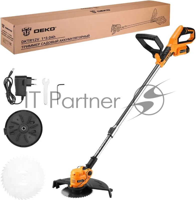 Триммер электрический Deko DKTR12V Max аккум. неразбор.штан. реж.эл.:нож