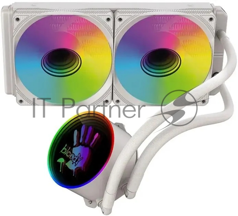 Система водяного охлаждения Bloody BD-LC240ARGB1 ARGB Soc-AM5/AM4/1200/1700/1851 белый 4-pin 22-35dB Al+Cu LCD 260W 1200gr Ret (BD-LC240ARGB1-WH)