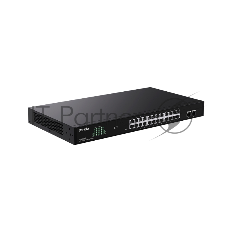 Коммутатор облачный управляемый Tenda TEG2226F, 24x1 Гбит/с, SFP 2x1 Гбит/с, установка в стойку, металлический корпус