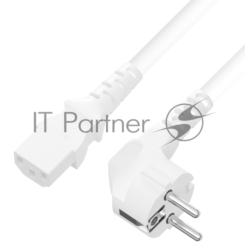 Кабель питания 4PH белый 0.5m, евровилка угловая Schuko - С13, 3*0,75mm, 4PH-R90440