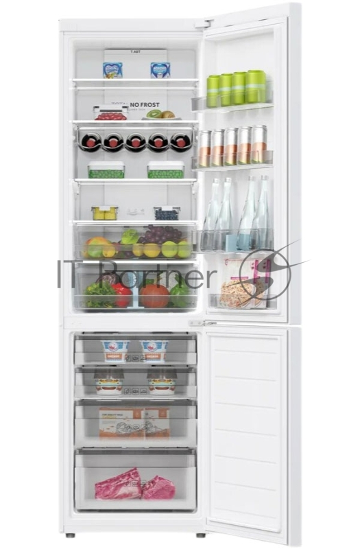 Холодильник Haier C2F637CWRGU1 белый, двухкамерный, 278/108л, морозилка снизу, No Frost