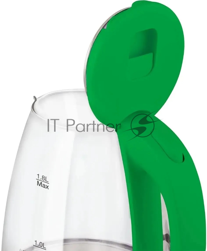 Чайник Blackton Bt KT1800G Green. Мощность: 1500 Вт / Максимальный объем: 1.8 л / Материал корпуса: Стекло / Длина электрошнура: Около 0.8 м / Внутренняя подсветка: Да, синяя
