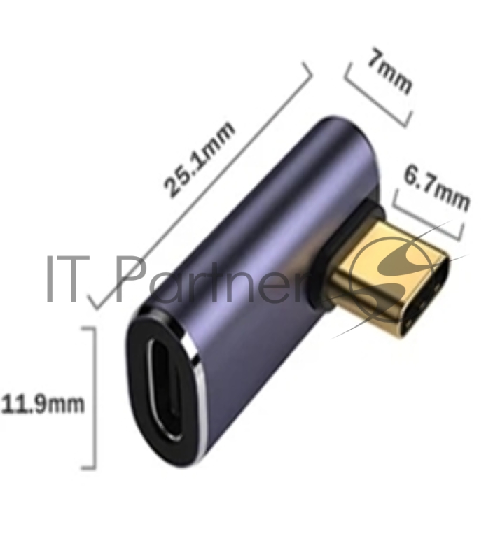 Переходник USB 4 Type C мама-папа угловой тип 1