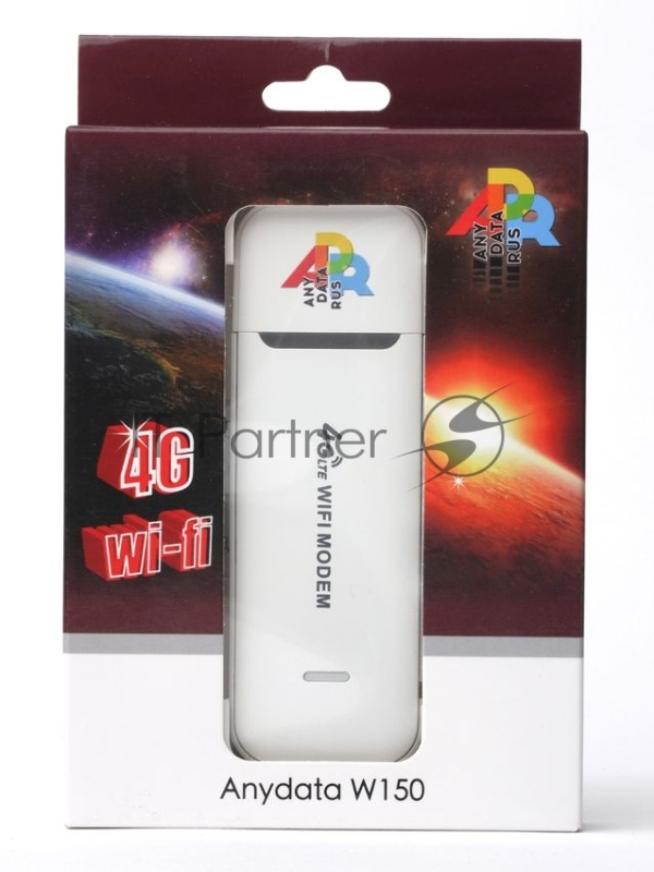 Модем 3G/4G Anydata W150 USB Wi-Fi Firewall +Router внешний белый