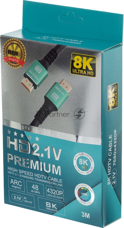 Кабель аудио-видео Premier 12392 HDMI (m)/HDMI (m) 3м. позолоч.конт. черный