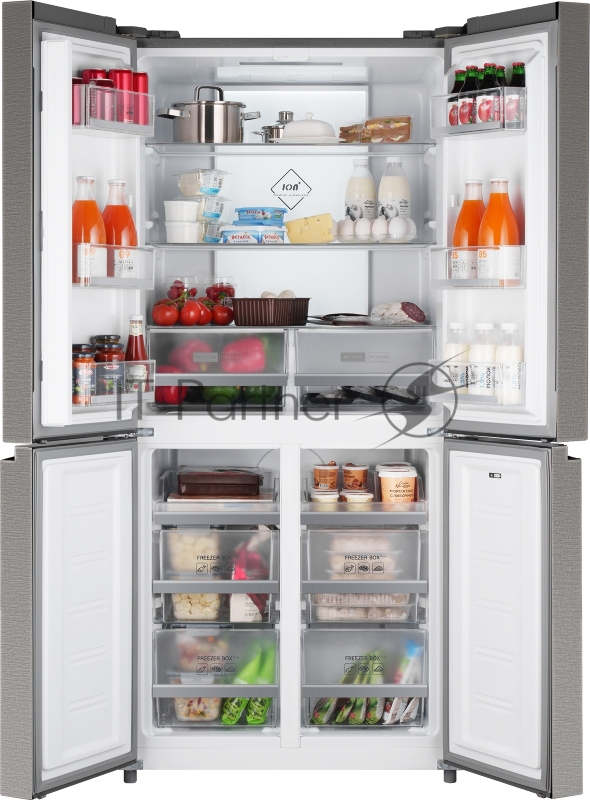 Холодильник Weissgauff WCD 450 INVERTER белый трехкамерный side-by-side 286/141л морозилка снизу