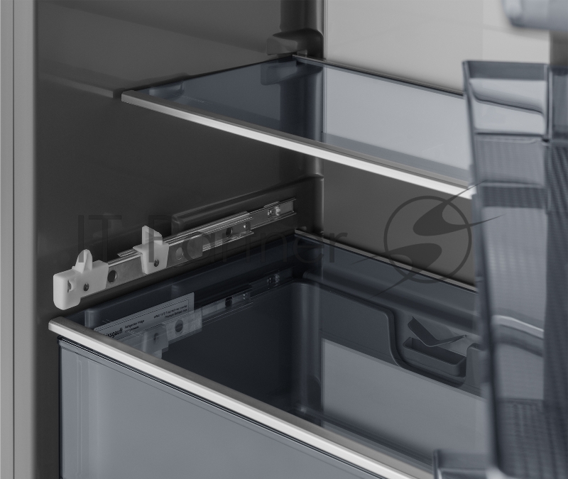 Встраиваемый холодильник Weissgauff WRKI 1970 INV. INOX нержавеющая сталь, 341л, морозилка снизу