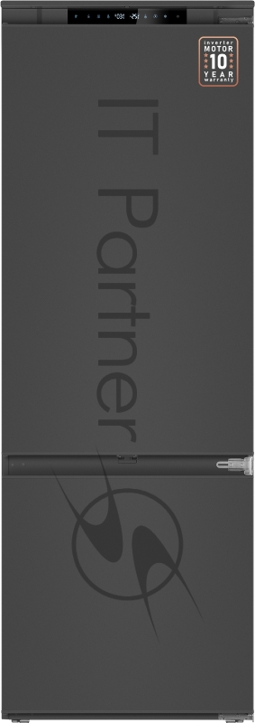 Встраиваемый холодильник Weissgauff WRKI 1970 INV. INOX нержавеющая сталь, 341л, морозилка снизу