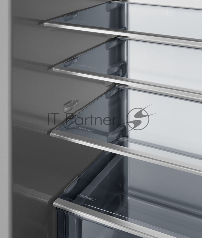 Встраиваемый холодильник Weissgauff WRKI 1970 INV. INOX нержавеющая сталь, 341л, морозилка снизу