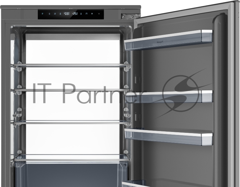 Встраиваемый холодильник Weissgauff WRKI 1970 INV. INOX нержавеющая сталь, 341л, морозилка снизу
