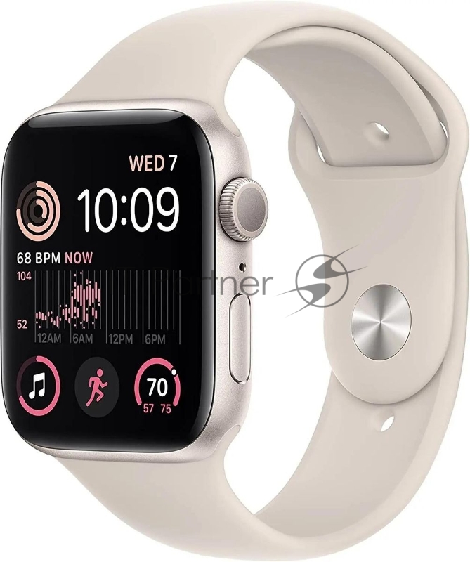Смарт-часы Apple Watch SE 2024 A2723 44мм корп.сияющая звезда Sport Band рем.сияющая звезда разм.брасл.:M/L (MXEV3LL/A)