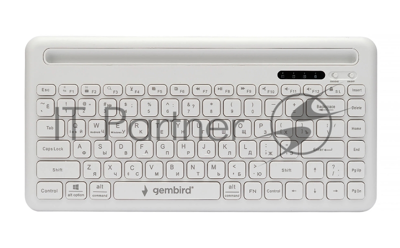 Беспроводная клавиатура Gembird KBW-8, 84кл, подставка для телефона, BT 5.1, белая