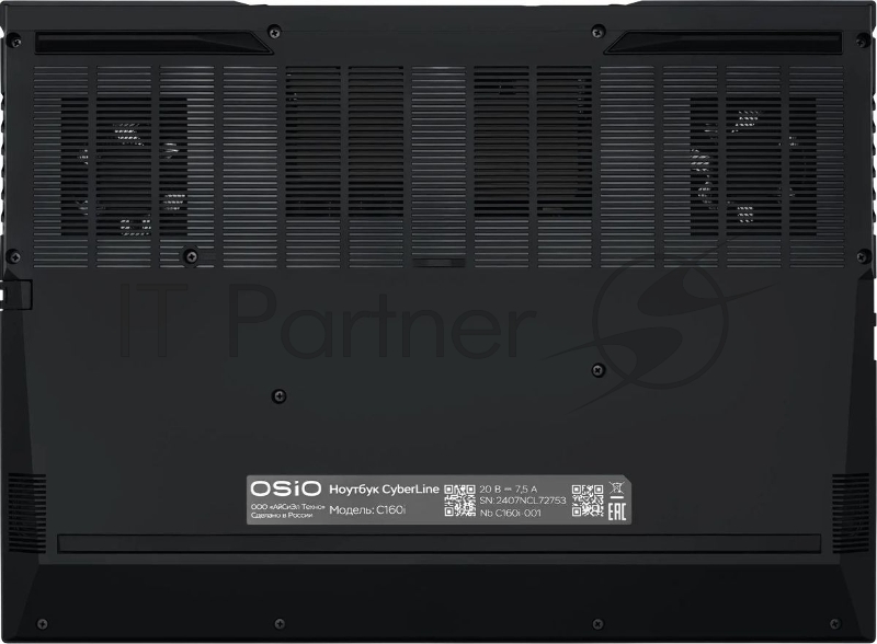 Ноутбук Osio CyberLine C160i-004 коричневый Core i7 12650H 16Gb SSD512Gb NVIDIA GeForce RTX4060 8Gb 16 IPS WUXGA (1920x1200) без ОС WiFi BT Cam 3410mAh