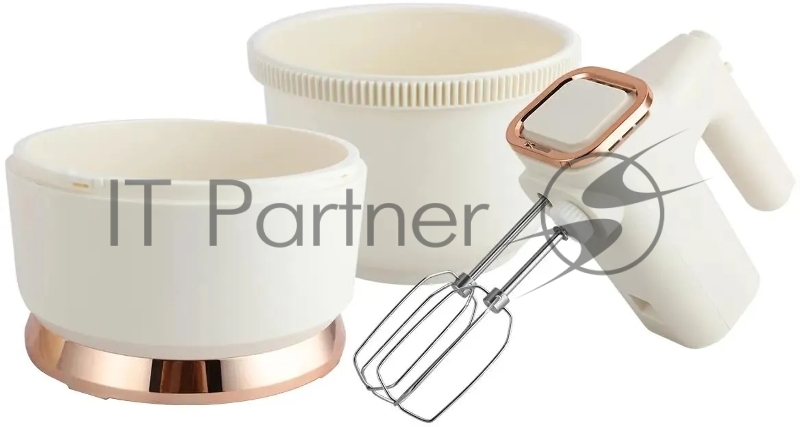 Миксер с чашей Centek CT-1129 бежевый/золотой хром, 800 Вт