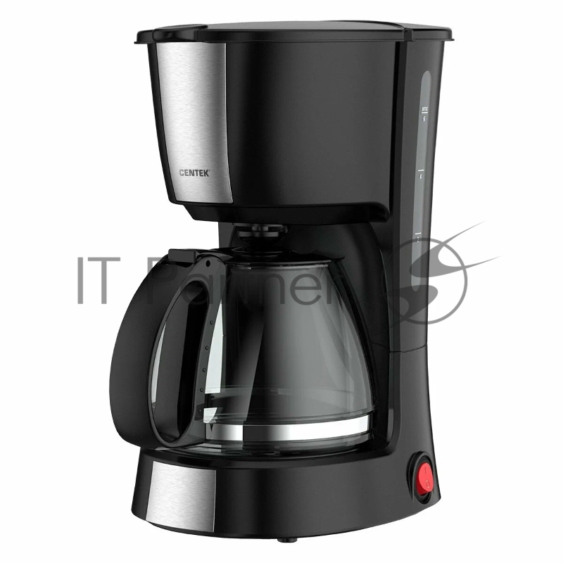 Кофеварка капельная Centek CT-1149 черный/сталь, исп. кофе - молотый, 1.2 л, 980 Вт.
