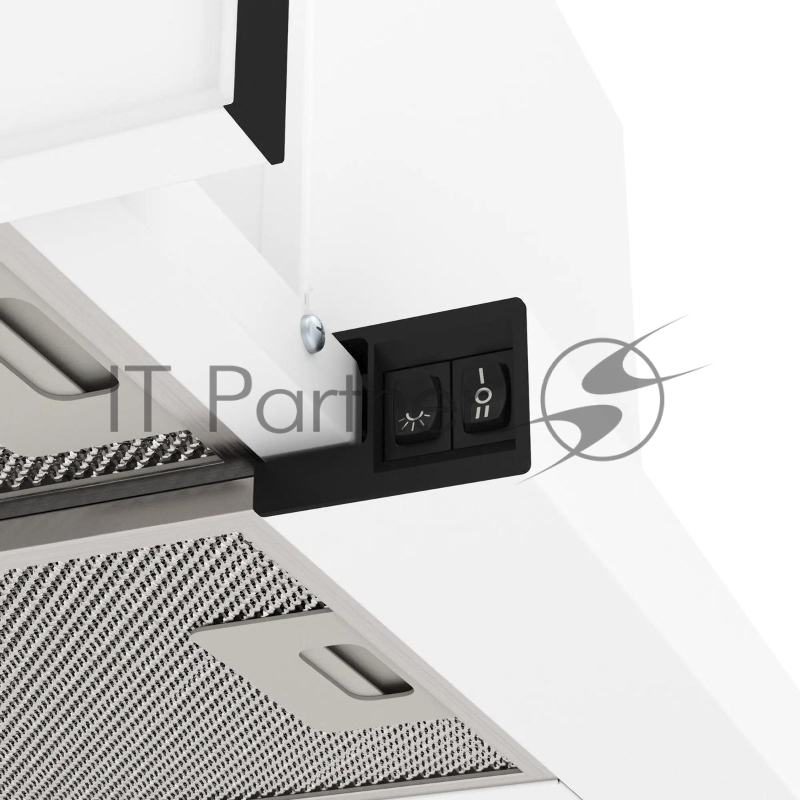 Вытяжка каминная Elikor Интегра GLASS 60П-650-В2Л белый управление: кнопочное (1 мотор)