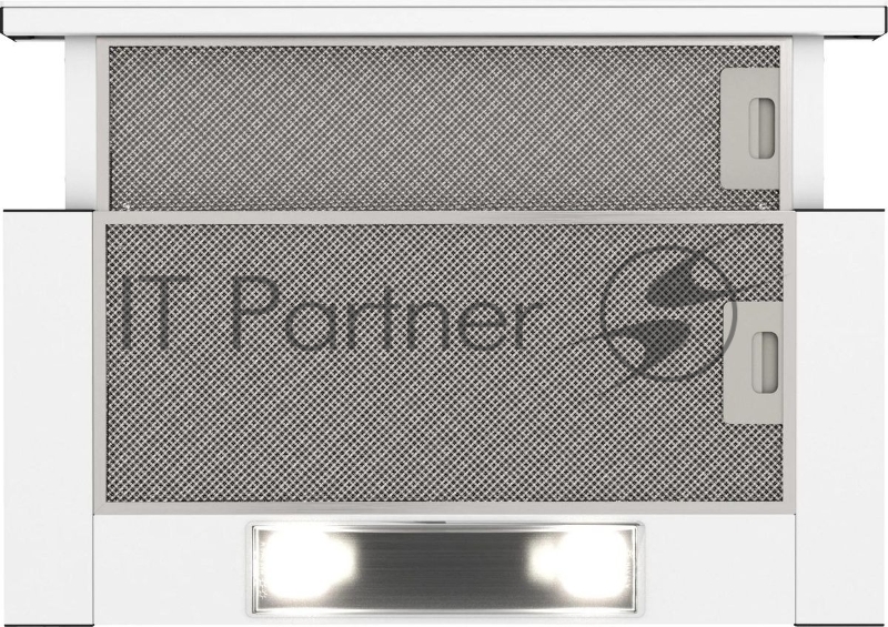 Вытяжка каминная Elikor Интегра GLASS 60П-650-В2Л белый управление: кнопочное (1 мотор)