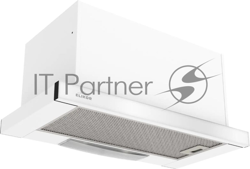 Вытяжка каминная Elikor Интегра GLASS 60П-650-В2Л белый управление: кнопочное (1 мотор)