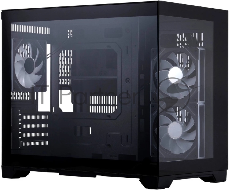 Корпус 1STPLAYER MEGAVIEW MV6-TP ARGB Black / mATX / 3x120mm ARGB fans / MV6-TP-BK-2FC7R-1FC7