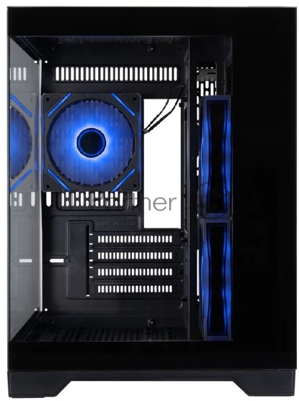 Корпус 1STPLAYER MEGAVIEW MV6-TP ARGB Black / mATX / 3x120mm ARGB fans / MV6-TP-BK-2FC7R-1FC7