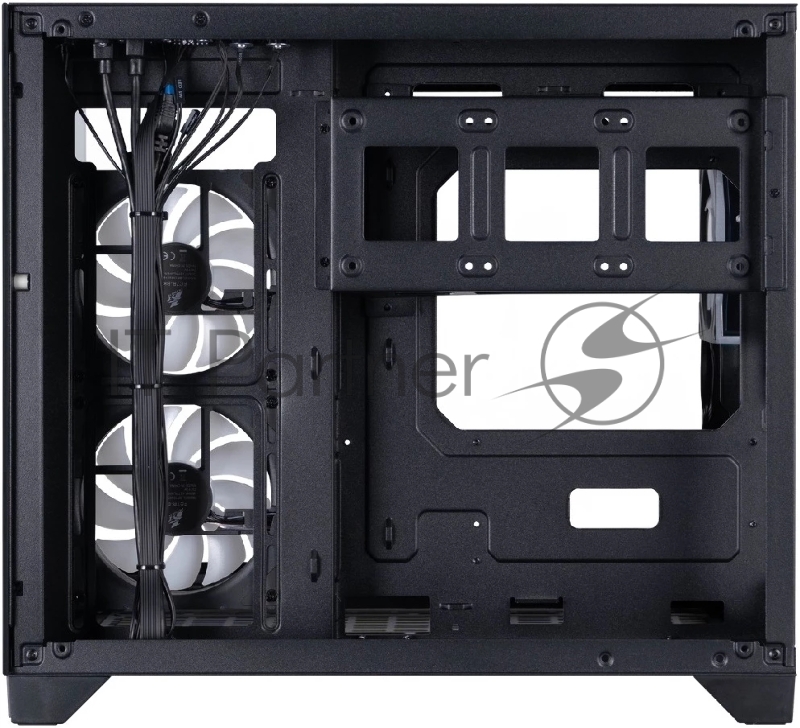 Корпус 1STPLAYER MEGAVIEW MV6-TP ARGB Black / mATX / 3x120mm ARGB fans / MV6-TP-BK-2FC7R-1FC7
