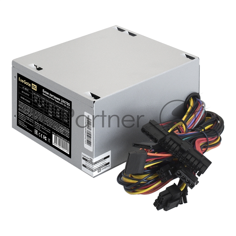 Блок питания 700W ExeGate UN700 (ATX, 12cm fan, 24pin, 2x(4+4)pin, 2xPCI-E, 5xSATA, 3xIDE)