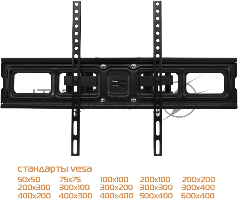 Кронштейн для телевизора Buro MF3 черный 32-70 макс.40кг настенный поворотно-выдвижной и наклонный