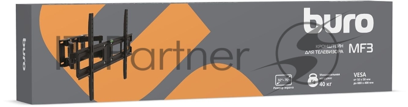 Кронштейн для телевизора Buro MF3 черный 32-70 макс.40кг настенный поворотно-выдвижной и наклонный