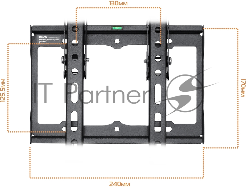 Кронштейн для телевизора Buro MT2 черный 15-48 макс.25кг настенный наклон