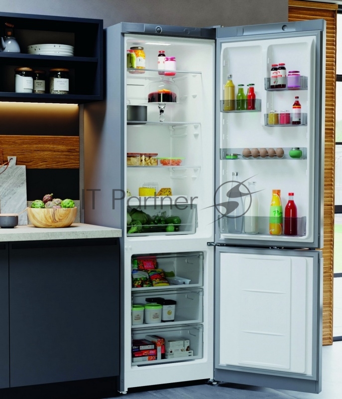 Холодильник HOTPOINT HT5200S (R) серебристый двухкамерный 247/78л морозилка снизу, No Frost