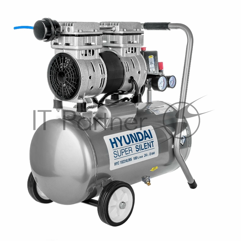 Компрессор поршневой Hyundai HYC 18224LMS безмасляный 180л/мин 24л 1000Вт серебристый