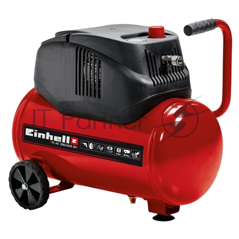 Компрессор поршневой Einhell TC-AC 200/24/8 OF масляный 180л/мин 24л 1200Вт красный/черный