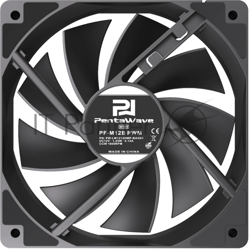 Вентилятор PentaWave PF-M12B PWM 120mm 4 pin Hydraulic 900-1600rpm 68CFM 28.5dBA/ Black