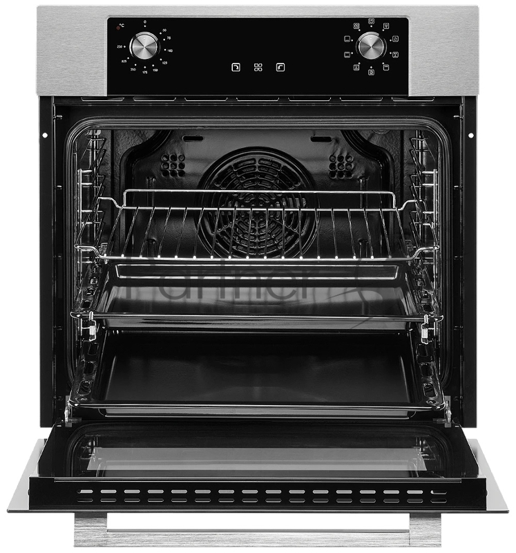 Встраиваемый электрический духовой шкаф MONSHER MOE 6092 Acier, 9 режимов: Традиционный нагрев, Макси-Гриль, Макси-Гриль с конвекцией, Нижний нагрев, Разморозка, Традиционный нагрев с конвекцией, Режим подсветка, Конвекция, Режим пицца, утапливаемые