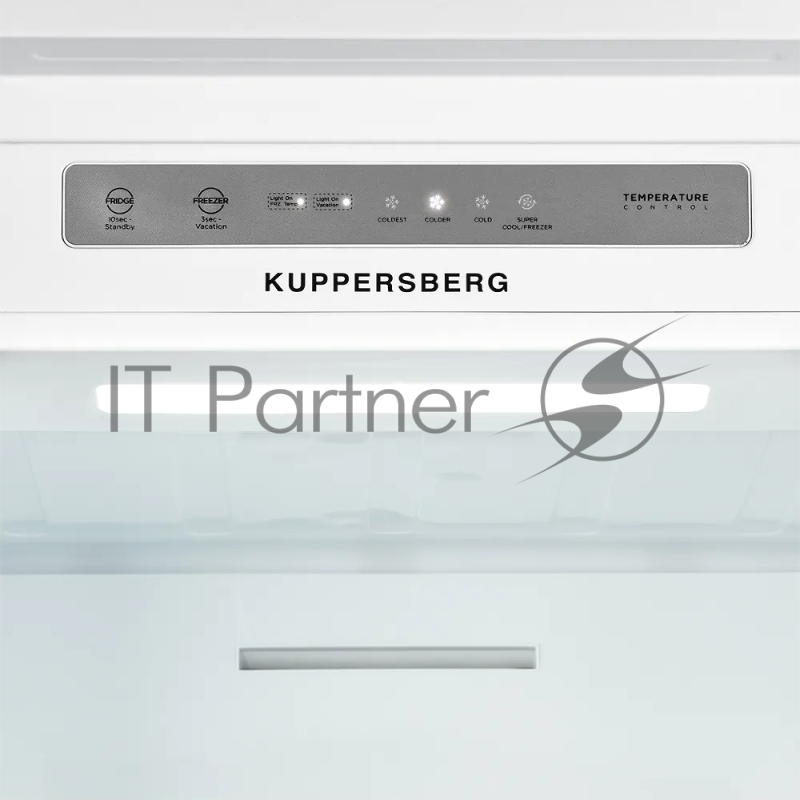 Встраиваемый холодильник Kuppersberg RBN 1961, High-Tech двухкамерный, полезный объем 334 л, суперохлаждение, суперзаморозка, функция отпуск, перевешиваемые двери (door slider), электронное управление, звуковая индикация открытой двери, NoFrost, зона