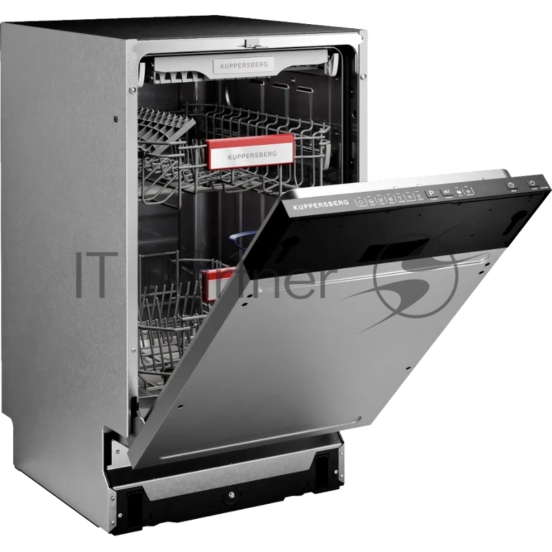 Встраиваемая посудомоечная машина Kuppersberg GGS 4535 High-Tech, 11 комплектов, 7 программ, 3 корзины, конденсационная сушка, луч на полу, частичная защита от протечек, индикатор отсутствия соли и ополаскивателя, отображение времени мытья, кнопочное