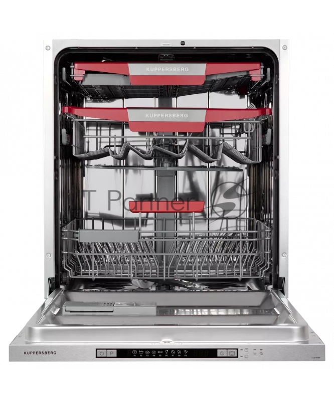 Встраиваемая посудомоечная машина Kuppersberg GLM 6080 Полноразмерная, 60 см, 14 комплектов, 7 программ, внутреннее освещение, автоматическое открывание дверцы, 3 корзины, луч на полу, уровень шума 49 дБ, А+++