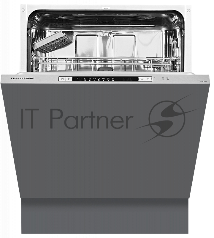 Встраиваемая посудомоечная машина Kuppersberg GSM 6072 Полноразмерная, Посудомоечная машина полностью встраиваемая, количество корзин: 2, ширина 60 см, 12 комплектов, электронное управление, цифровой дисплей, отсрочка старта до 24 часов, 7 программ,