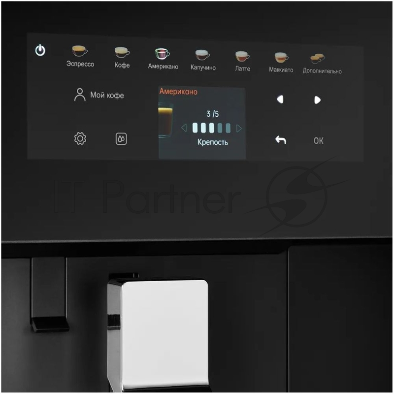 Встраиваемая кофемашина KUPPERSBERG KCM 183 Black High-Tech, контейнер для молока, 9 уровней помола, автоматическое выключение, сенсорное управление, капучинатор (автоматический), макс. давление 19 бар, объем контейнера для зерен 200 гр, объем емкост