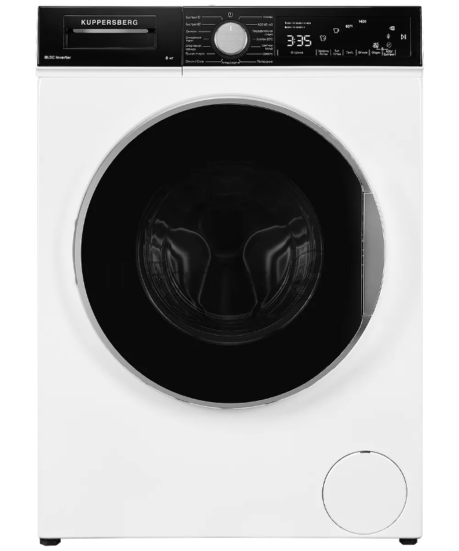 Отдельностоящая стиральная машина Kuppersberg WM 520 W, глубина 52 см, загрузка белья 8 кг, электронное/сенсорное управление, Отжим 1400 об/мин, 15 программ: Быстрая стирка 15/60мин, Быстрая стирка 60 мин, Хлопок 20 °C, Антиаллергия, Спортивная одежд