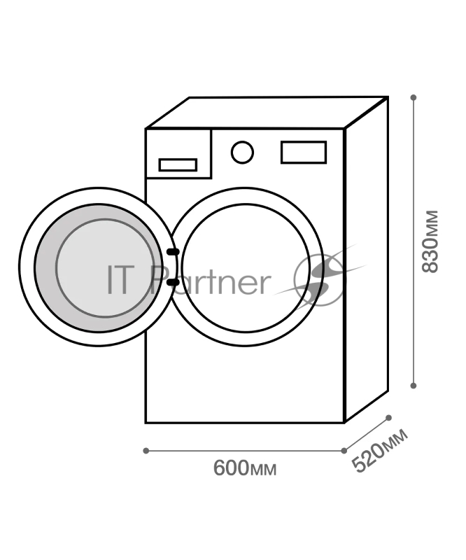 Отдельностоящая стиральная машина Kuppersberg WM 520 W, глубина 52 см, загрузка белья 8 кг, электронное/сенсорное управление, Отжим 1400 об/мин, 15 программ: Быстрая стирка 15/60мин, Быстрая стирка 60 мин, Хлопок 20 °C, Антиаллергия, Спортивная одежд