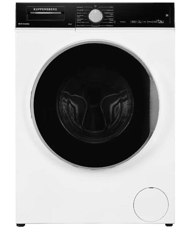 Отдельностоящая стиральная машина Kuppersberg WM 520 W, глубина 52 см, загрузка белья 8 кг, электронное/сенсорное управление, Отжим 1400 об/мин, 15 программ: Быстрая стирка 15/60мин, Быстрая стирка 60 мин, Хлопок 20 °C, Антиаллергия, Спортивная одежд